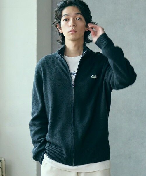 LACOSTE / ラコステ ニット・セーター | ハイネックフルジップ ウールニットセーター / ドライバーズニット | 詳細2