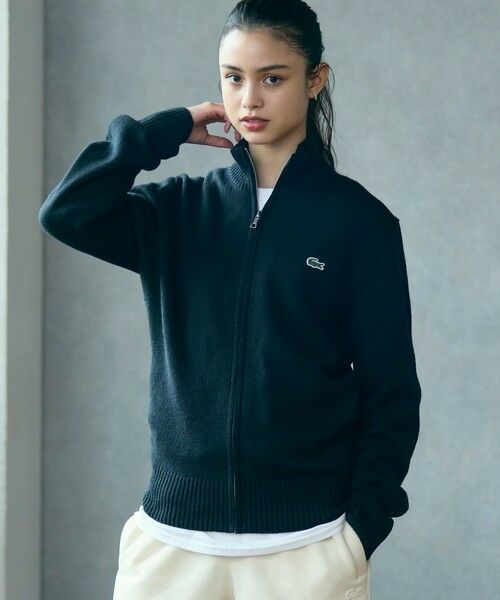 LACOSTE / ラコステ ニット・セーター | ハイネックフルジップ ウールニットセーター / ドライバーズニット | 詳細4
