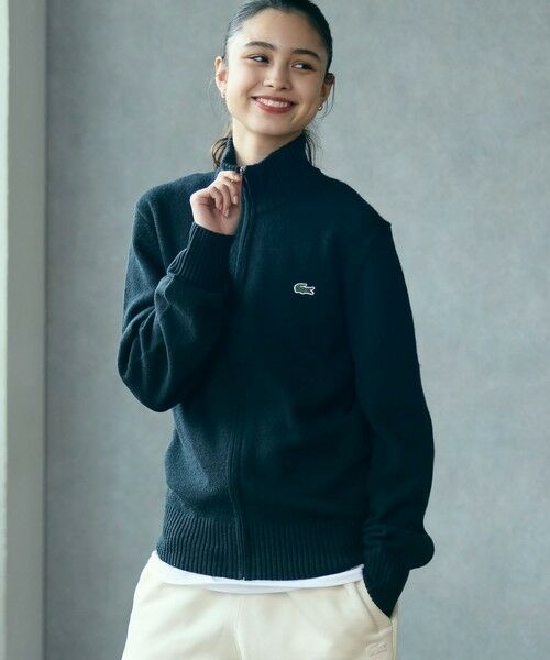 LACOSTE / ラコステ ニット・セーター | ハイネックフルジップ ウールニットセーター / ドライバーズニット | 詳細5