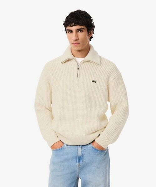 LACOSTE / ラコステ ニット・セーター | ローゲージハーフジップニットセーター(オフホワイト)