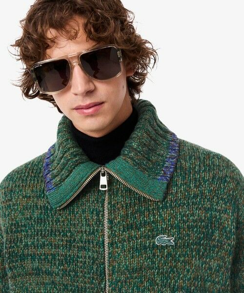 LACOSTE / ラコステ ニット・セーター | ミックスカラーローゲージニットジップセーター | 詳細1