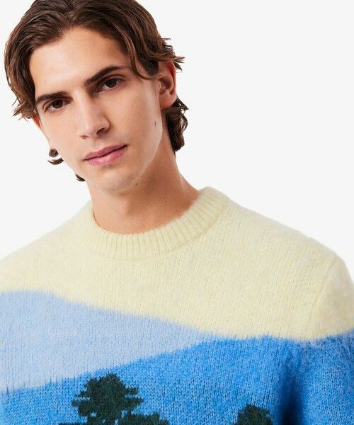 LACOSTE / ラコステ ニット・セーター | ナイロン×ウール×アルパカ シャンタコランドスケープ ジャカードニットセーター | 詳細1