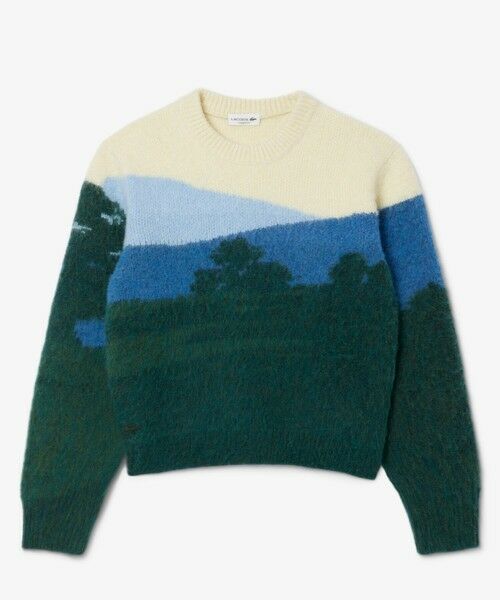 LACOSTE / ラコステ ニット・セーター | ナイロン×ウール×アルパカ シャンタコランドスケープ ジャカードニットセーター | 詳細3