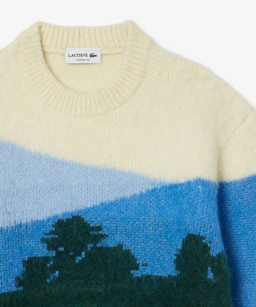 LACOSTE / ラコステ ニット・セーター | ナイロン×ウール×アルパカ シャンタコランドスケープ ジャカードニットセーター | 詳細4
