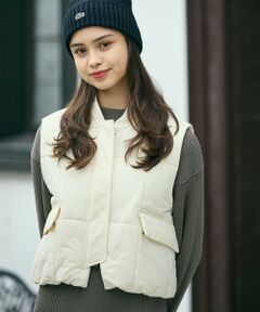 LACOSTE / ラコステ ダウンジャケット・ベスト | クロップド丈 撥水 THERMORE中綿 ジップアップベスト