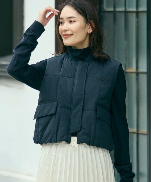 LACOSTE / ラコステ ダウンジャケット・ベスト | クロップド丈 撥水 THERMORE中綿 ジップアップベスト | 詳細1