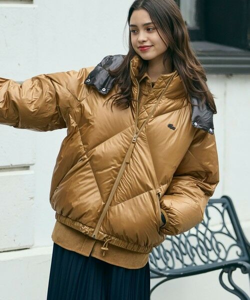 LACOSTE / ラコステ ダウンジャケット・ベスト | オーバーサイズ撥水ナイロンダウンジャケット / フード取り外し可<br> | 詳細3