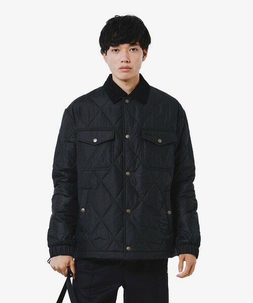 LACOSTE / ラコステ ブルゾン | THERMORE中綿 コーデュロイカラーキルティングジャケット(ブラック)