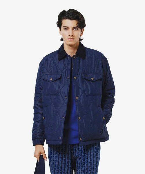 LACOSTE / ラコステ ブルゾン | THERMORE中綿 コーデュロイカラーキルティングジャケット(ネイビー)