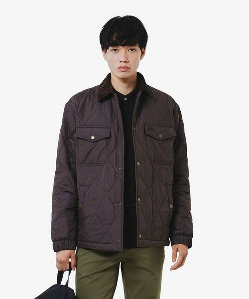 LACOSTE / ラコステ ブルゾン | THERMORE中綿 コーデュロイカラーキルティングジャケット(ダークブラウン)