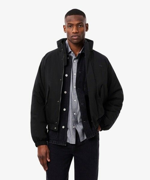 LACOSTE / ラコステ ダウンジャケット・ベスト | 撥水 防風 パデッド ボリュームテクニカルナイロンブルゾン(ブラック)