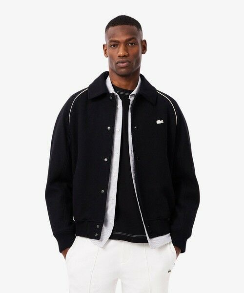 LACOSTE / ラコステ ブルゾン | バッジアクセントウールバーシティジャケット(ブラック)