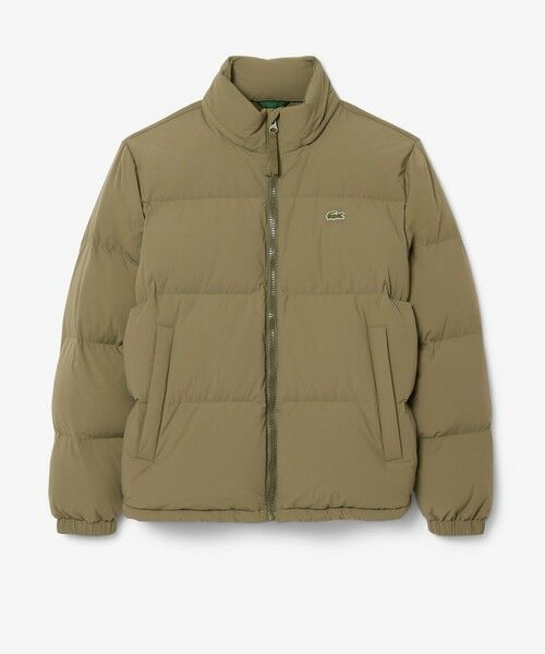 LACOSTE / ラコステ ダウンジャケット・ベスト | 撥水 防風 テクニカルファブリック ボリュームダウンフーデッドジャケット(カーキ)