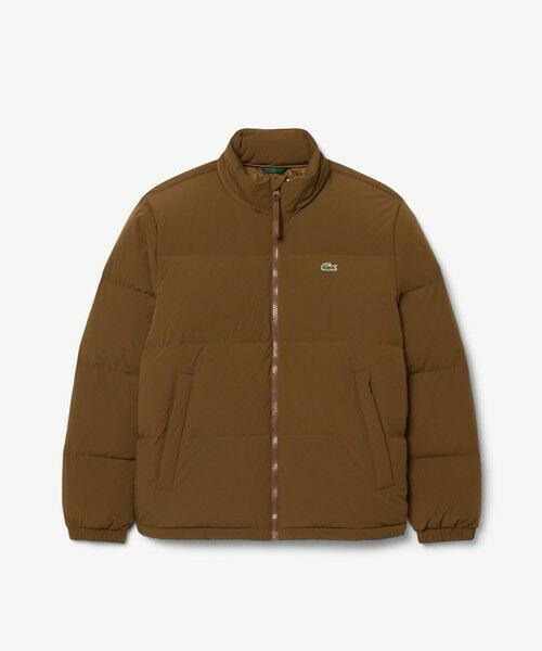 LACOSTE / ラコステ ダウンジャケット・ベスト | 撥水 防風 テクニカルファブリック ボリュームダウンフーデッドジャケット（ブラウン）