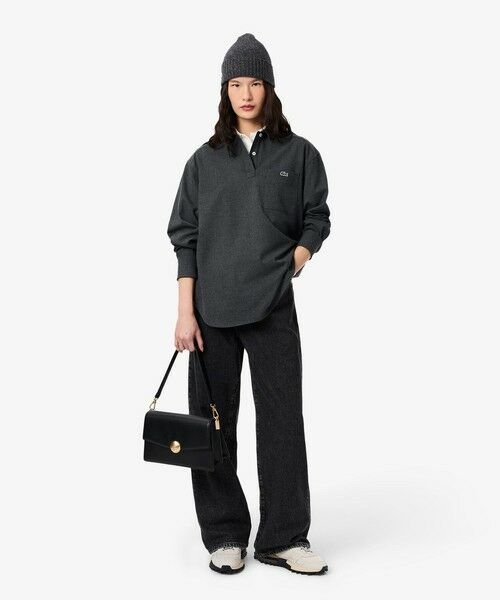 LACOSTE / ラコステ シャツ・ブラウス | オーバーサイズハーフボタン ストレッチフランネルシャツ | 詳細7