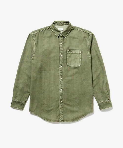LACOSTE/ラコステ ウォッシュドヘリンボーンネルシャツ カーキ 40(日本サイズL) LACOSTE/ラコステ ウォッシュドヘリンボーンネルシャツ カーキ 40(日本サイズL)