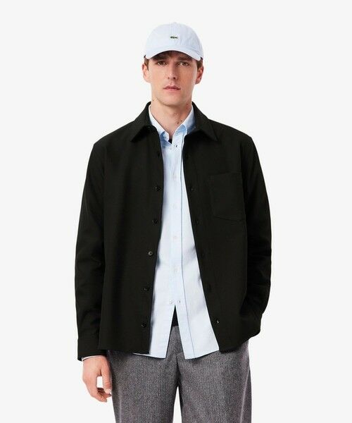 LACOSTE/ラコステ ヘビーウェイト オーバーサイズダブルフェイスオーバーシャツ ブラック 40(日本サイズL) LACOSTE/ラコステ ヘビーウェイト オーバーサイズダブルフェイスオーバーシャツ ブラック 40(日本サイズL)
