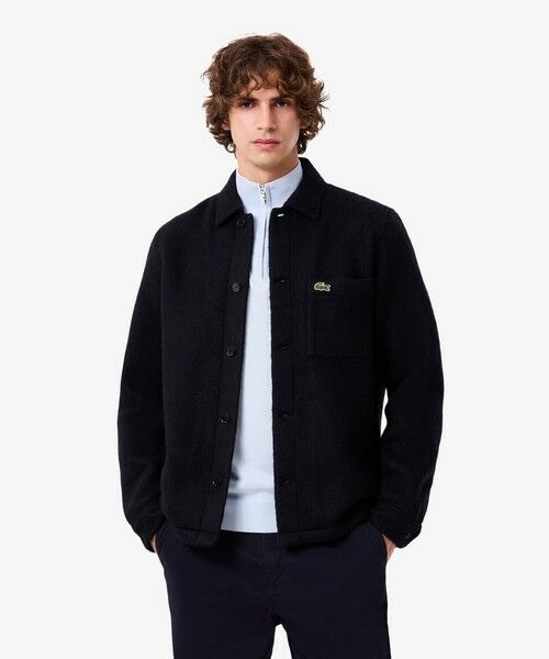 LACOSTE/ラコステ ウールブレンドフェルトオーバーサイズ アウターシャツ ダークネイビー 40(日本サイズL) LACOSTE/ラコステ ウールブレンドフェルトオーバーサイズ アウターシャツ ダークネイビー 40(日本サイズL)