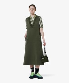 LACOSTE / ラコステ ミニ丈・ひざ丈ワンピース | ダンボールジャージニット ジャンパードレス / ジャンパースカート