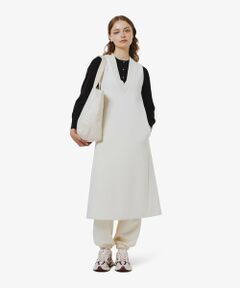 LACOSTE / ラコステ ミニ丈・ひざ丈ワンピース | ダンボールジャージニット ジャンパードレス / ジャンパースカート