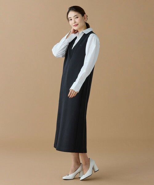 LACOSTE / ラコステ ミニ丈・ひざ丈ワンピース | ダンボールジャージニット ジャンパードレス / ジャンパースカート | 詳細2