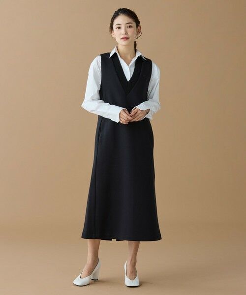 LACOSTE / ラコステ ミニ丈・ひざ丈ワンピース | ダンボールジャージニット ジャンパードレス / ジャンパースカート | 詳細4