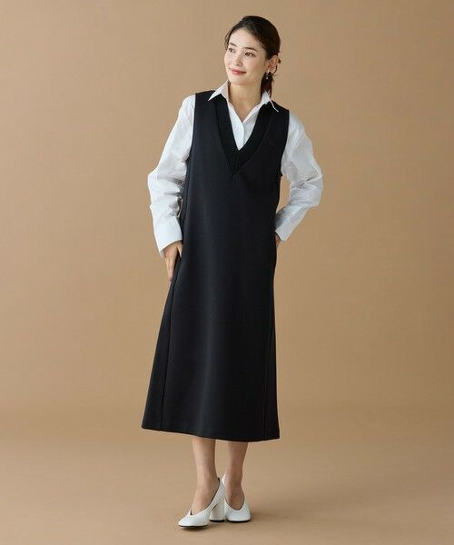 LACOSTE / ラコステ ミニ丈・ひざ丈ワンピース | ダンボールジャージニット ジャンパードレス / ジャンパースカート | 詳細5