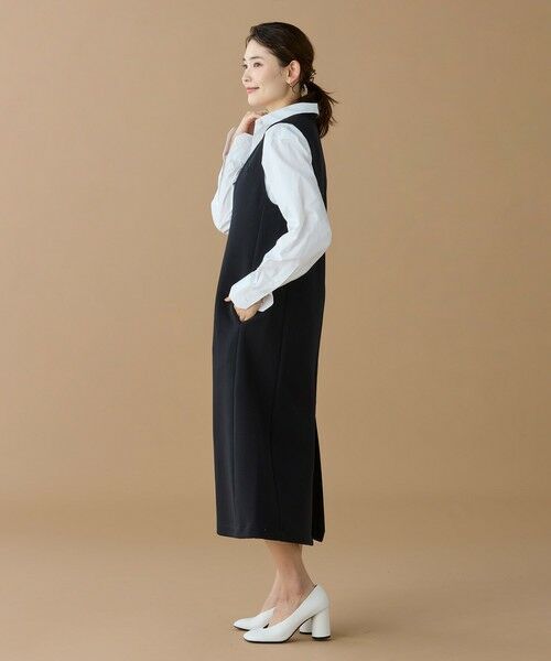 LACOSTE / ラコステ ミニ丈・ひざ丈ワンピース | ダンボールジャージニット ジャンパードレス / ジャンパースカート | 詳細6