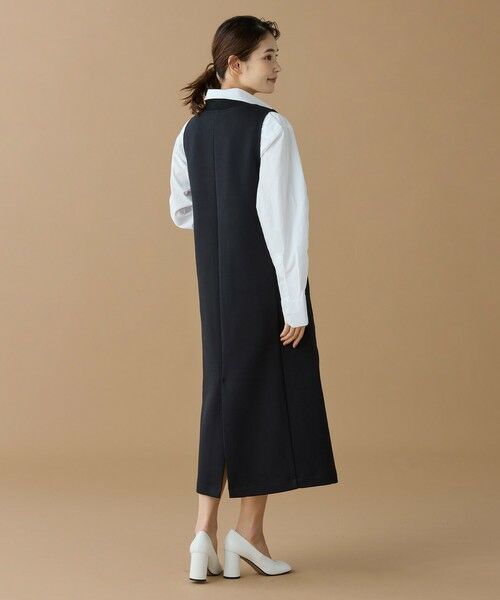 LACOSTE / ラコステ ミニ丈・ひざ丈ワンピース | ダンボールジャージニット ジャンパードレス / ジャンパースカート | 詳細7