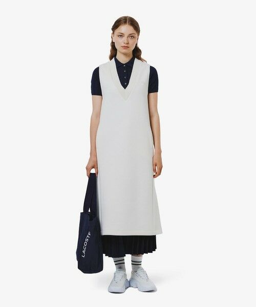 LACOSTE / ラコステ ミニ丈・ひざ丈ワンピース | ダンボールジャージニット ジャンパードレス / ジャンパースカート | 詳細15