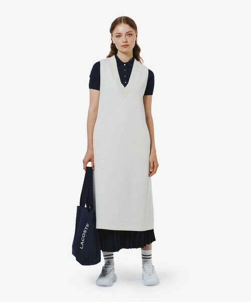 LACOSTE / ラコステ ミニ丈・ひざ丈ワンピース | ダンボールジャージニット ジャンパードレス / ジャンパースカート | 詳細20