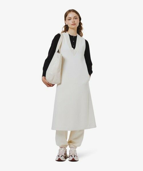 LACOSTE/ラコステ ダンボールジャージニット ジャンパードレス / ジャンパースカート オフホワイト 38(L) LACOSTE/ラコステ ダンボールジャージニット ジャンパードレス / ジャンパースカート オフホワイト 38(L)