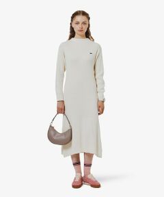 LACOSTE / ラコステ ミニ丈・ひざ丈ワンピース | ローウエストリブニットドレス / フレアワンピース
