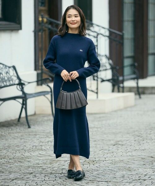 LACOSTE / ラコステ ミニ丈・ひざ丈ワンピース | ローウエストリブニットドレス / フレアワンピース | 詳細2