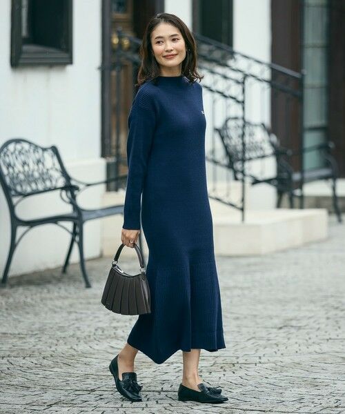 LACOSTE / ラコステ ミニ丈・ひざ丈ワンピース | ローウエストリブニットドレス / フレアワンピース | 詳細3