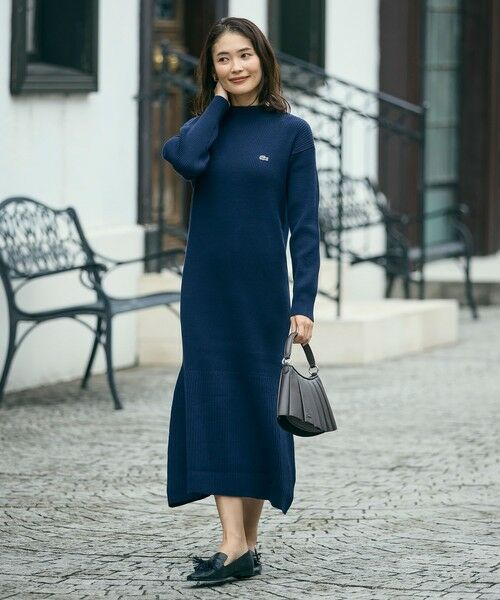 LACOSTE / ラコステ ミニ丈・ひざ丈ワンピース | ローウエストリブニットドレス / フレアワンピース | 詳細5