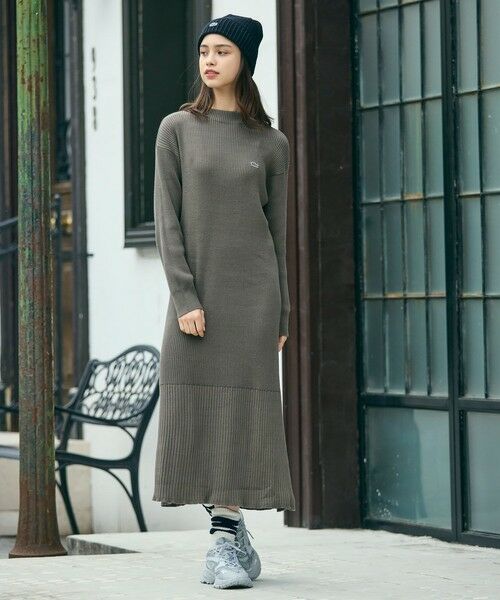 LACOSTE / ラコステ ミニ丈・ひざ丈ワンピース | ローウエストリブニットドレス / フレアワンピース | 詳細11