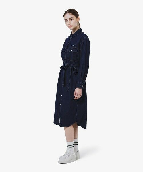 LACOSTE / ラコステ ミニ丈・ひざ丈ワンピース | ロングデニムシャツドレス / シャツワンピース ウエストベルト付き | 詳細5