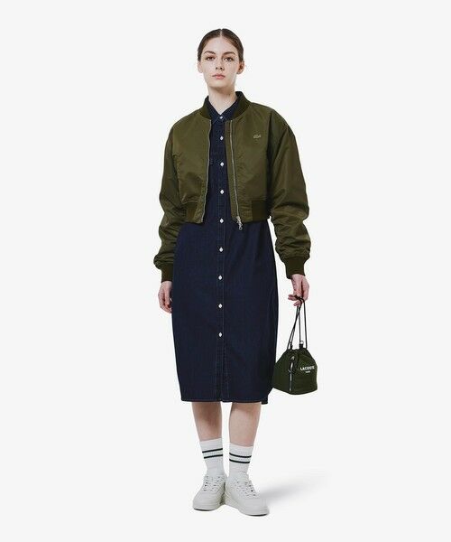 LACOSTE / ラコステ ミニ丈・ひざ丈ワンピース | ロングデニムシャツドレス / シャツワンピース ウエストベルト付き | 詳細6