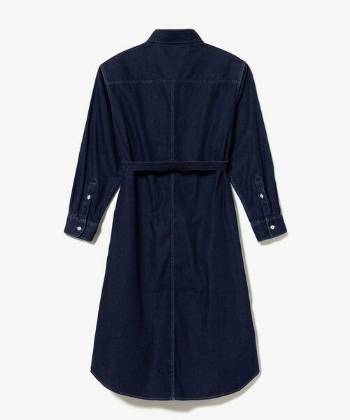 LACOSTE / ラコステ ミニ丈・ひざ丈ワンピース | ロングデニムシャツドレス / シャツワンピース ウエストベルト付き | 詳細7