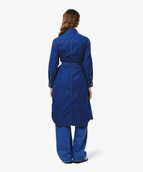 LACOSTE / ラコステ ミニ丈・ひざ丈ワンピース | ロングデニムシャツドレス / シャツワンピース ウエストベルト付き | 詳細14