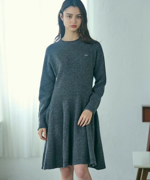LACOSTE / ラコステ ミニ丈・ひざ丈ワンピース | 3Dニッティングシームレスフレアドレスセーター | 詳細1