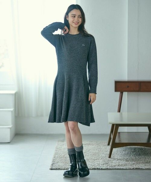 LACOSTE / ラコステ ミニ丈・ひざ丈ワンピース | 3Dニッティングシームレスフレアドレスセーター | 詳細11