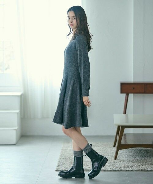 LACOSTE / ラコステ ミニ丈・ひざ丈ワンピース | 3Dニッティングシームレスフレアドレスセーター | 詳細12