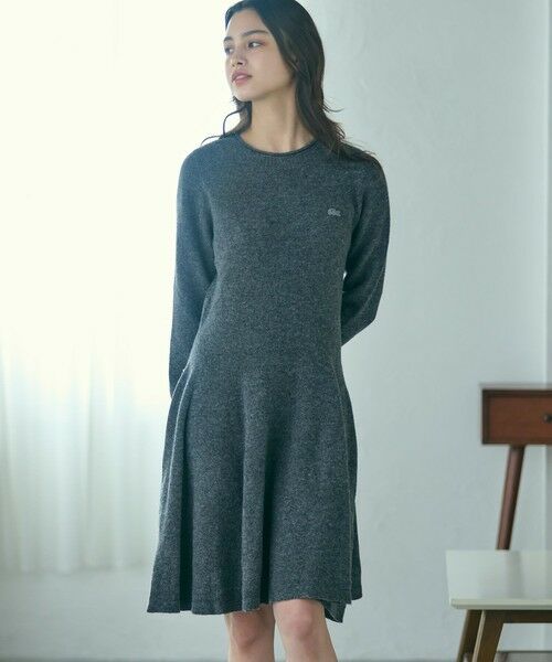 LACOSTE / ラコステ ミニ丈・ひざ丈ワンピース | 3Dニッティングシームレスフレアドレスセーター | 詳細3