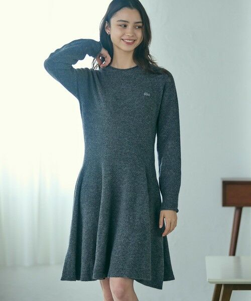 LACOSTE / ラコステ ミニ丈・ひざ丈ワンピース | 3Dニッティングシームレスフレアドレスセーター | 詳細4