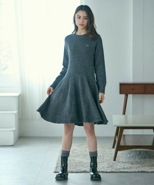 LACOSTE / ラコステ ミニ丈・ひざ丈ワンピース | 3Dニッティングシームレスフレアドレスセーター | 詳細8