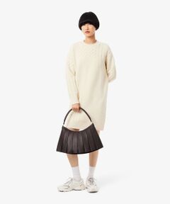 LACOSTE / ラコステ ミニ丈・ひざ丈ワンピース | パッチワークエフェクトウールニットドレスセーター