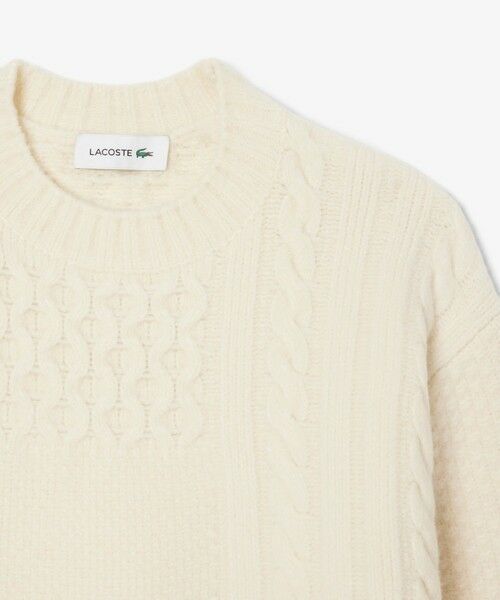LACOSTE / ラコステ ミニ丈・ひざ丈ワンピース | パッチワークエフェクトウールニットドレスセーター | 詳細4