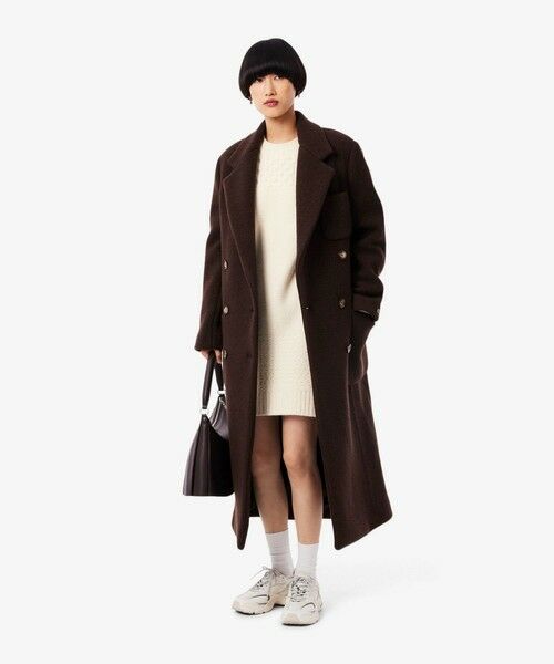 LACOSTE / ラコステ ミニ丈・ひざ丈ワンピース | パッチワークエフェクトウールニットドレスセーター | 詳細6